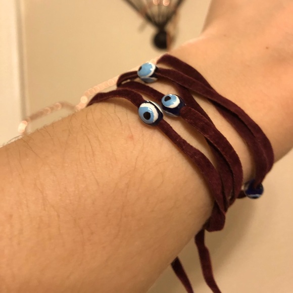 Free w/ bundle Suede Maroon Third Eye Bracelet - Picture 3 of 3